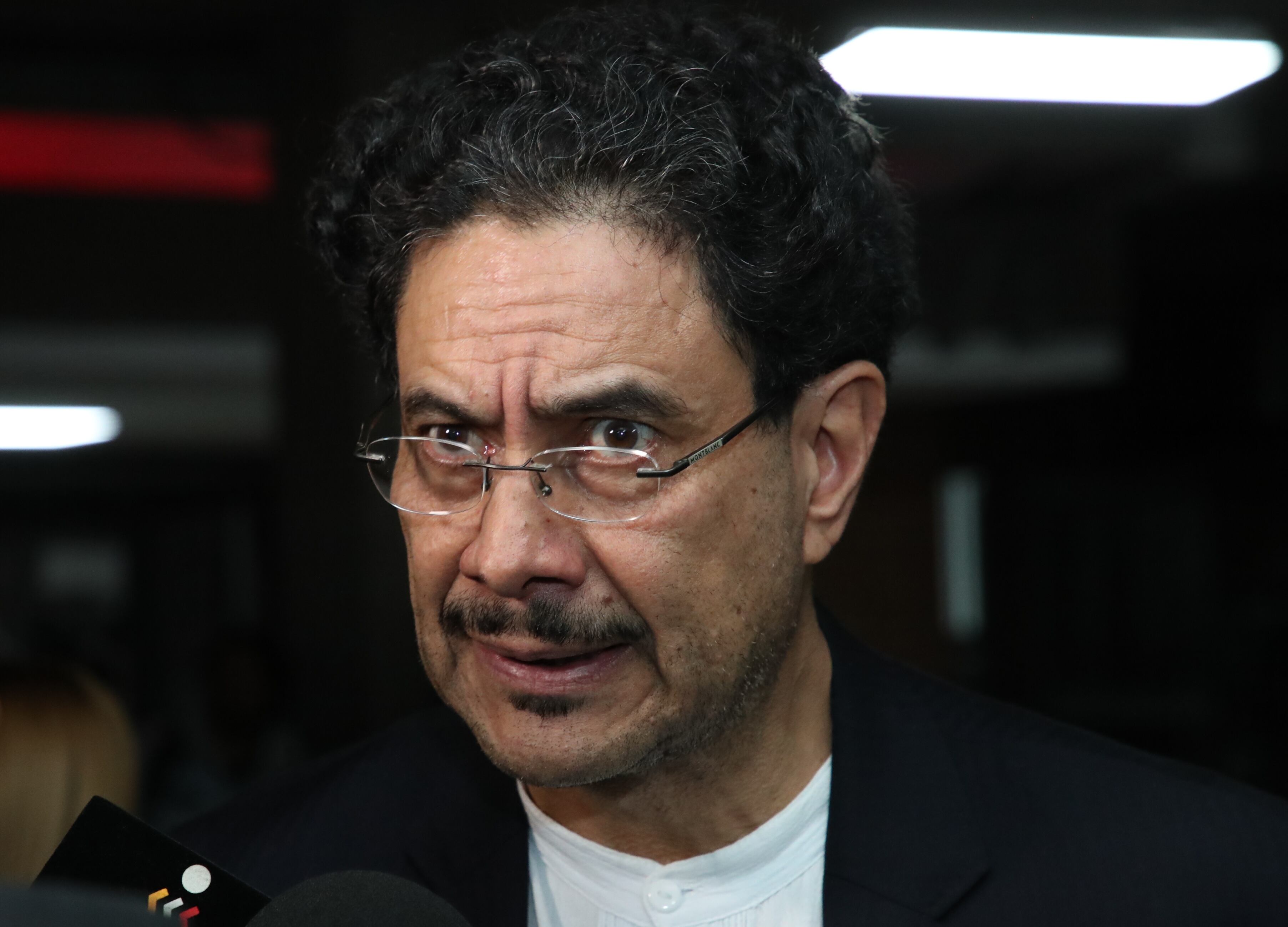 Bogotá, Julio 28 de 2025. Caso Álvaro Uribe el senador Iván Cepeda y el abogado Miguel Angel del río ofrecieron declaraciones a medios.