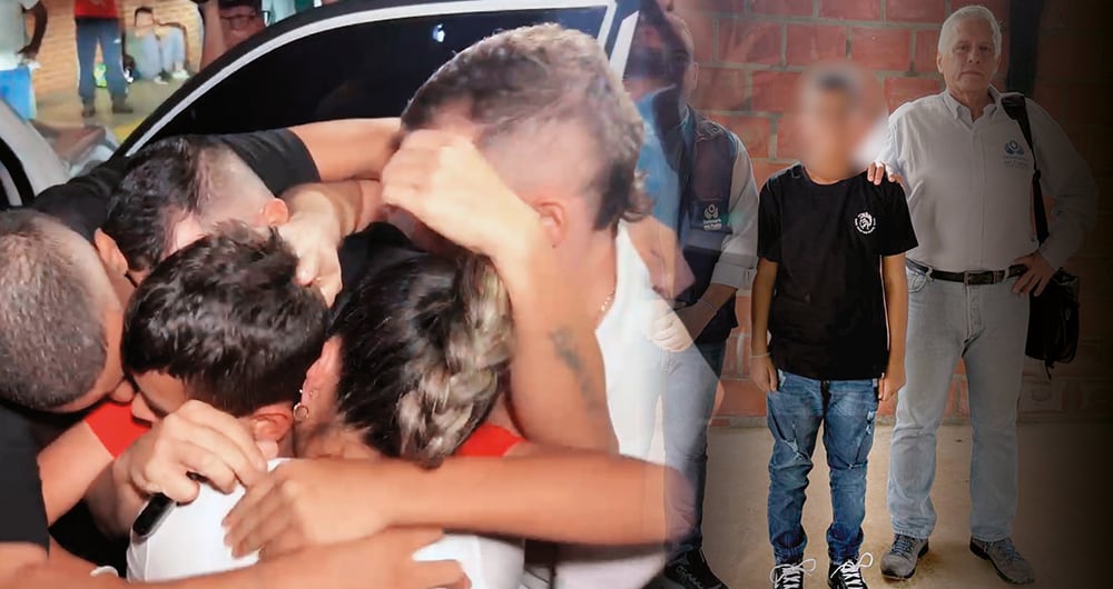 La familia de Lyan se reencontró con el menor en la Fundación Valle del Lili, sur de Cali, a donde fue trasladado minutos después de ser liberado. 