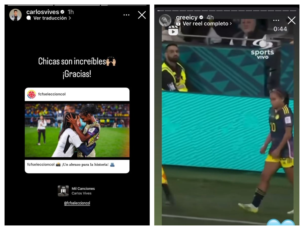 Carlos Vives y Grecy Rendón felices con el triunfo de Colombia