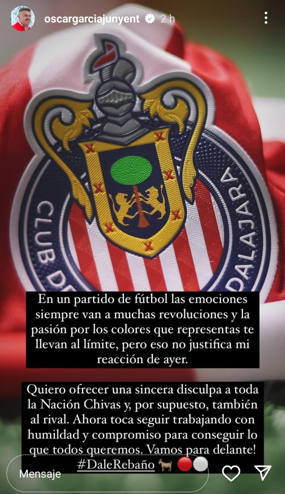 Las disculpas de Óscar García, entrenador de Chivas, tras altercado con el León de James Rodríguez.
