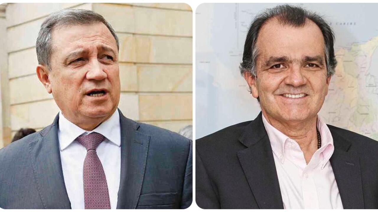El senador Ernesto Macías y el precandidato Óscar Iván Zuluaga.