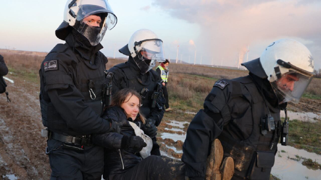 Greta Thunberg arrestada en Alemania.