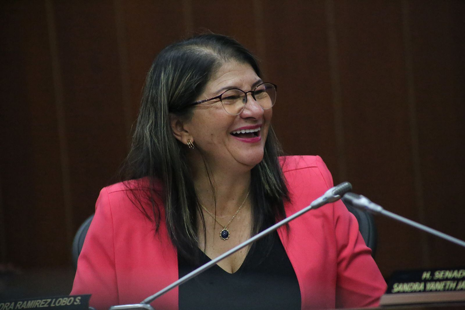 La senadora Sandra Ramírez del Partido Comunes. 