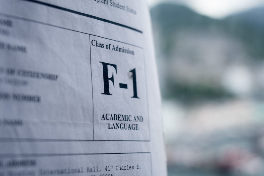 El visado para estudiante es el tipo F1.