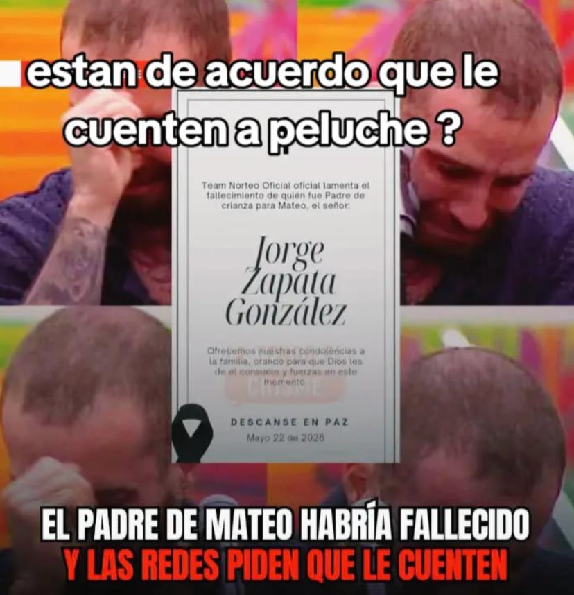 Redes sociales se inundan con rumor de la muerte del padre de Mateo Varela.