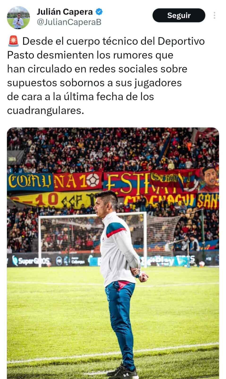 Deportivo Pasto desmiente sobornos a sus jugadores de cara a la última jornada de los cuadrangulares
