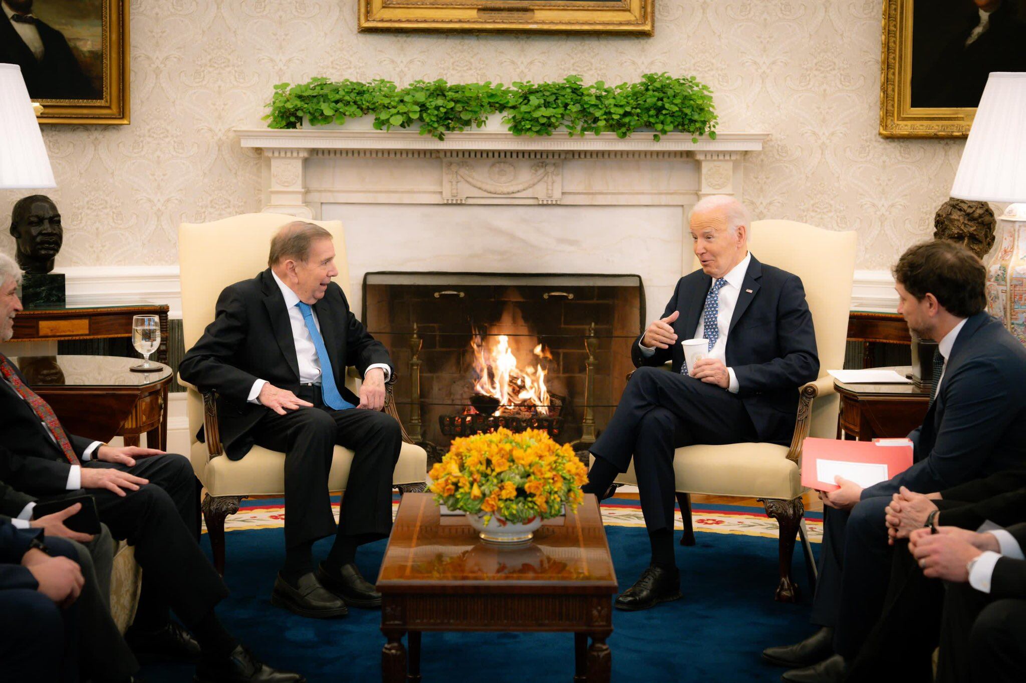 El presidente de Estados Unidos, Joe Biden, y Edmundo González se reunieron en la Casa Blanca.