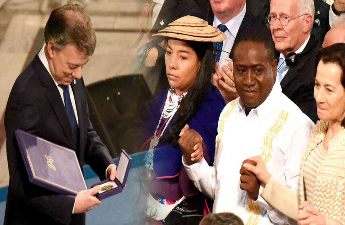 Juan Manuel Santos, Leyner Palacio y Liliana Pachené.