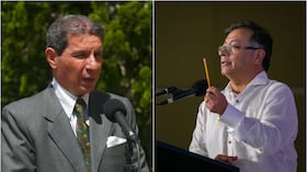 Presidente de Fedegán José Félix Lafaurie y el mandatario Gustavo Petro