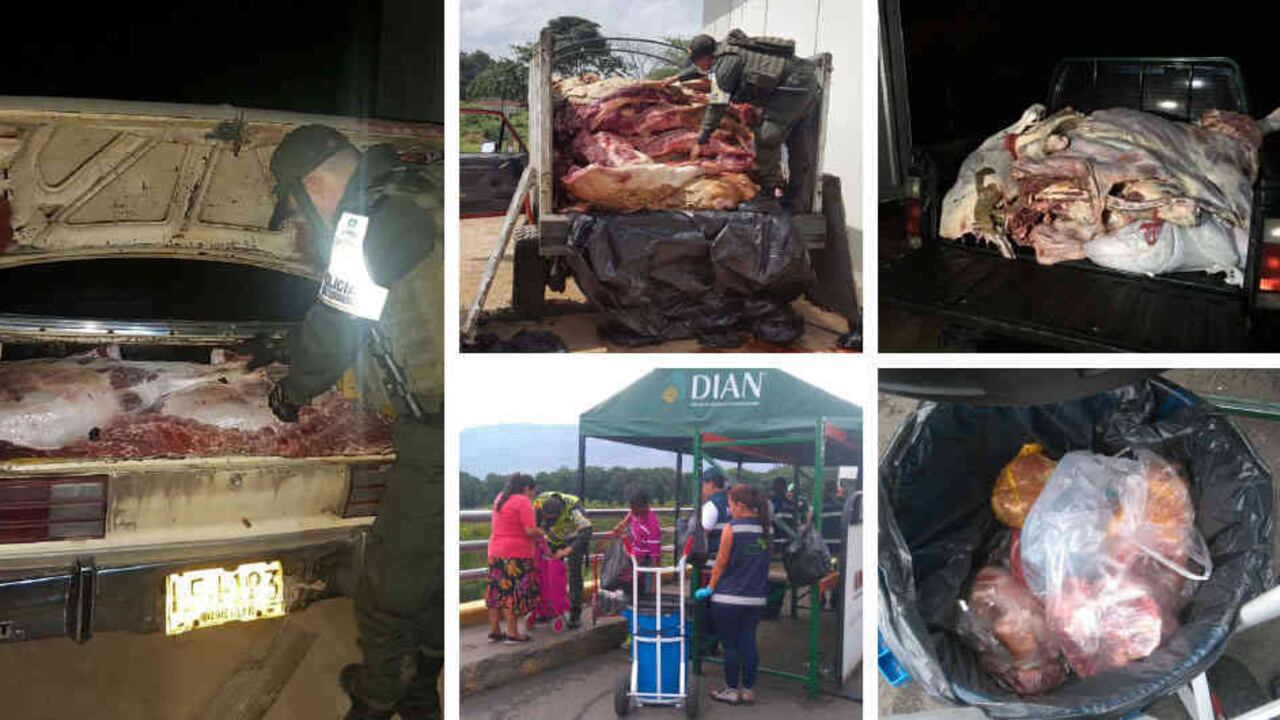 Los contrabandistas de carne utilizan cualquier tipo de vehículos, incluso camiones y automóviles destartalados que sirven además para transportar gasolina de contrabando.