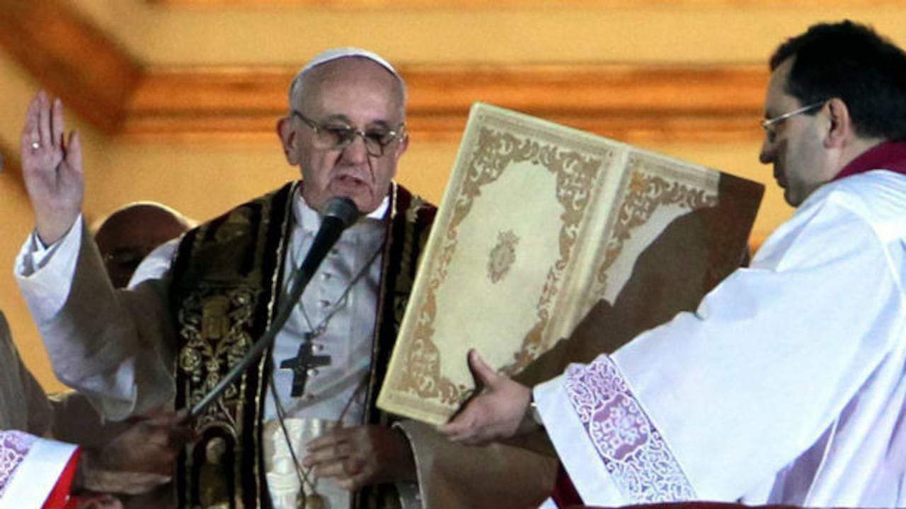 Francisco I en su primera alocución pública.