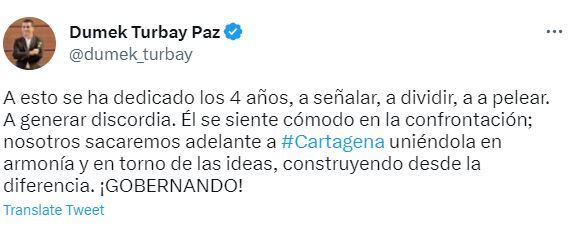 Respuesta Dumek en Twitter