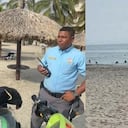 Según el relato de la mujer, el funcionario le pedía usar una silla playera.