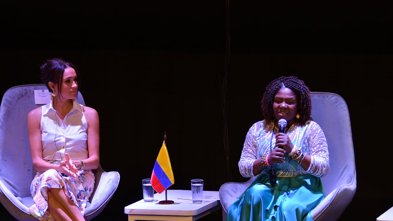 Visita del príncipe Harry y Meghan Markle a Cali, en el teatro Municipal