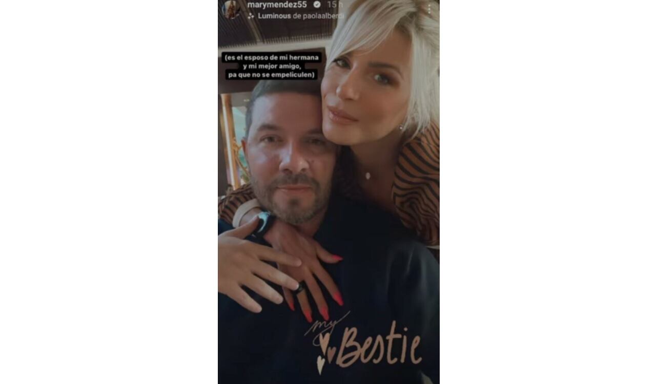 Mary Méndez aclaró que se trata del esposo de su hermana con el que sale en la foto.