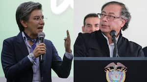 La exalcaldesa Claudia López y el presidente Gustavo Petro.