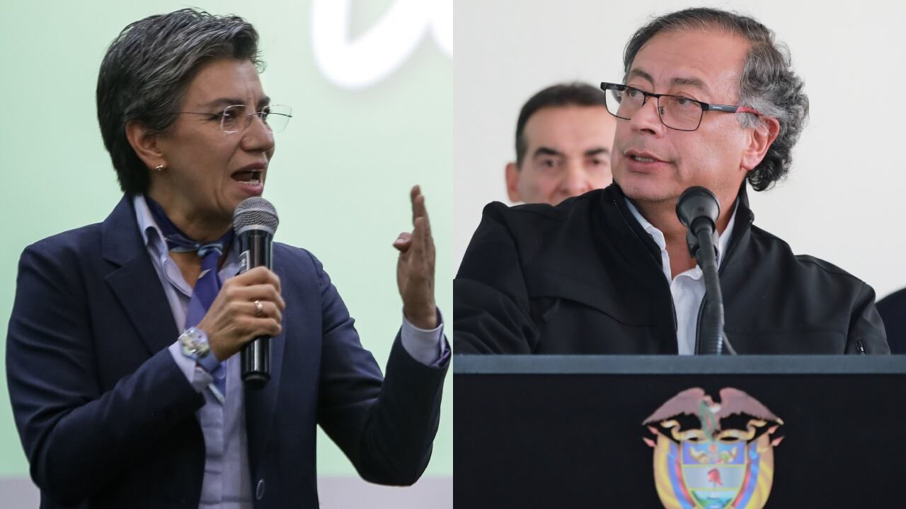 La exalcaldesa Claudia López y el presidente Gustavo Petro.