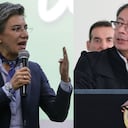 La exalcaldesa Claudia López y el presidente Gustavo Petro.