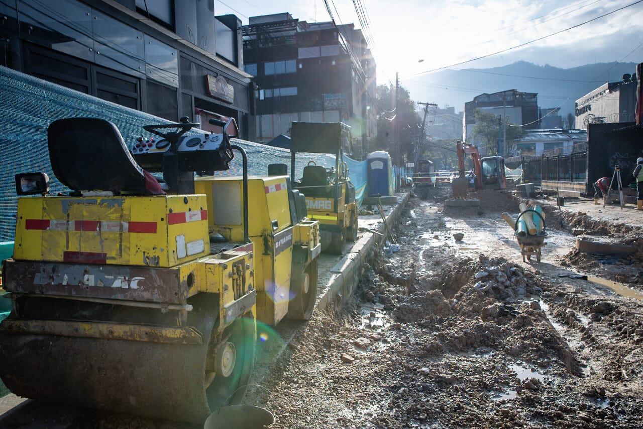 Obras de andenes en la zona rosa en Bogotá