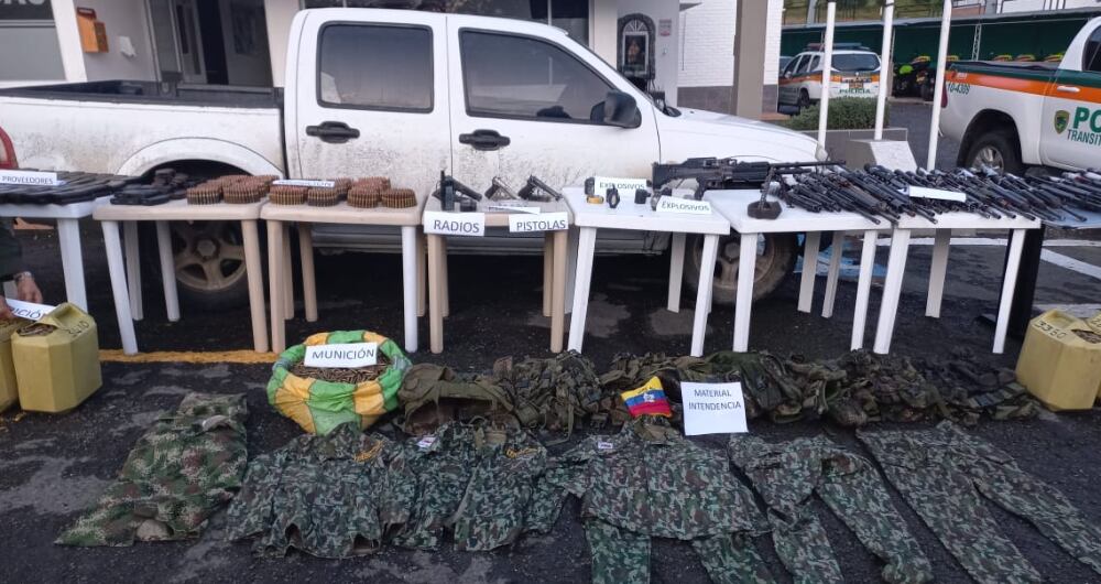 Golpe a las disidencias de las Farc en Nariño, tras incautación de material de guerra.