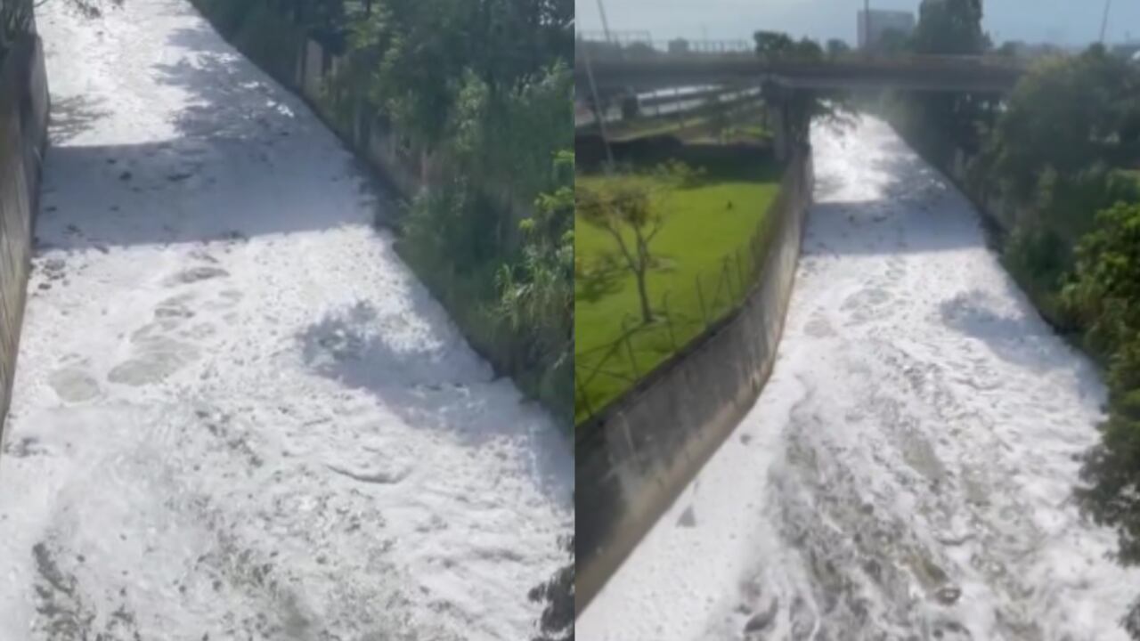 Así lució el río Medellín este 3 de mayo.