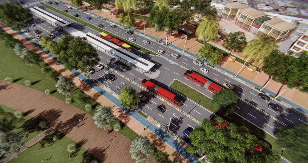 Así quedaría la troncal de TransMilenio por la avenida Ciudad de Cali