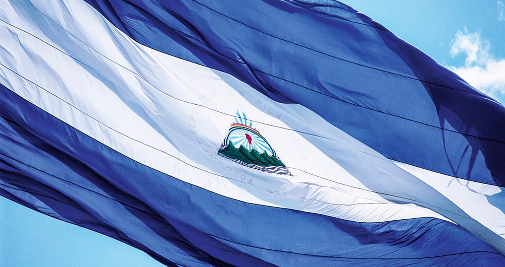 Bandera de Nicaragua. 