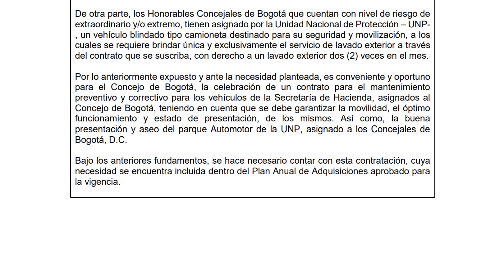 Este es el inciso del anexo técnico del contrato en donde se habla de la necesidad de suscribirlo para la limpieza de las camionetas.