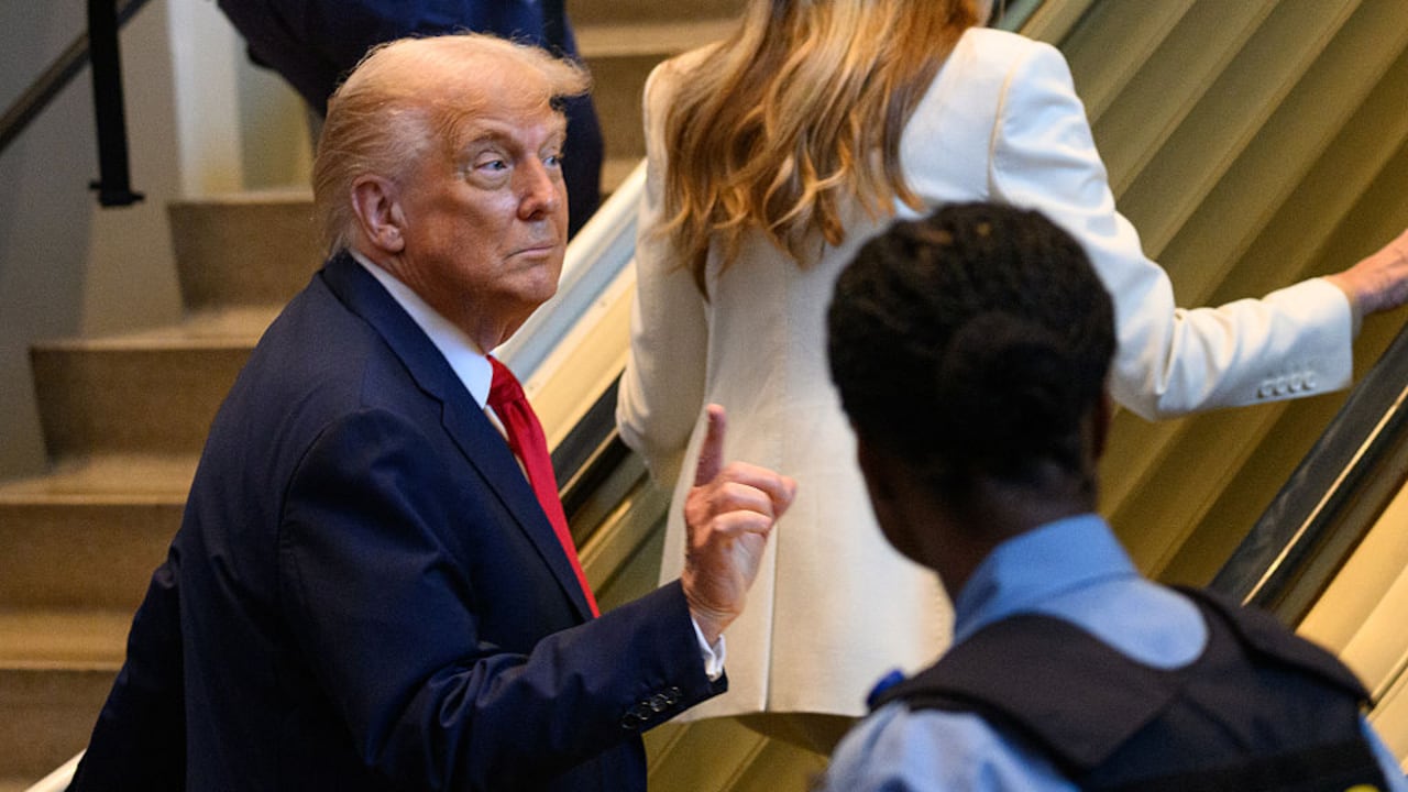 NEW YORK, NEW YORK - SEPTEMBER 23: U.S. President Donald Trump arrives for the 80th session of the UN’s General Assembly (UNGA) on September 23, 2025 in New York City. This year’s theme for the annual global meeting is:“Better together: 80 years and more for peace, development and human rights.” Gaza and Ukraine are just two of the global emergencies that world leaders will look to address. (Photo by Alexi J. Rosenfeld/Getty Images)