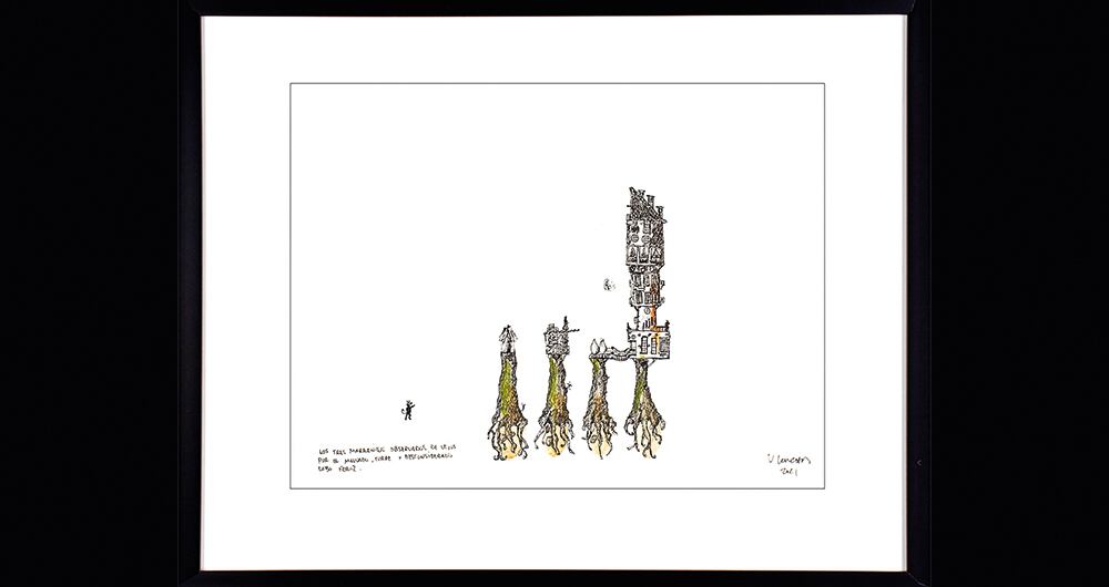 Los tres marranitos observados de lejos por el malvado, torpe y desconsiderado lobo feroz