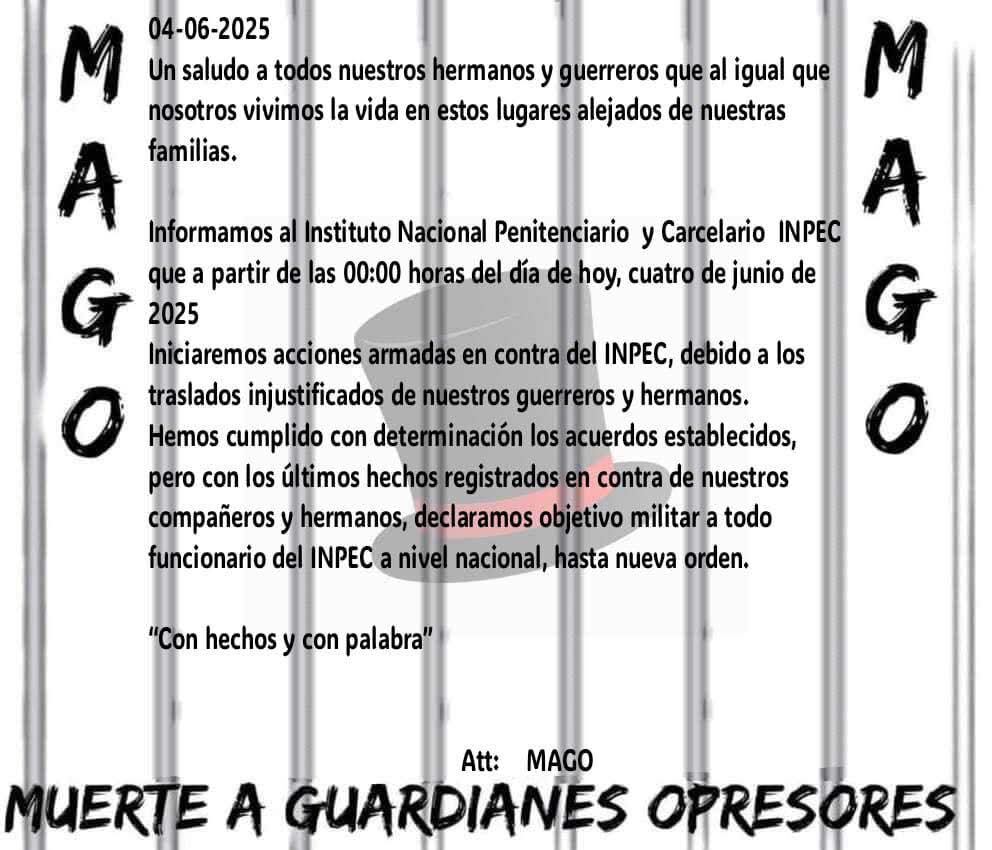 La extradición de Pipe Tuluá habría detonado en un nuevo plan pistola del grupo Muerte a Guardias Opresores (Mago), comandado por este delincuente.