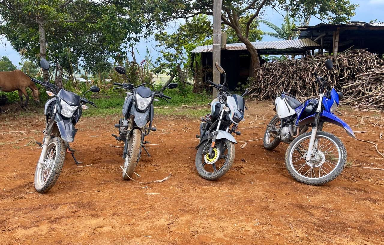 Estas son las motocicletas que los milicianos usaban a la hora de ejecutar acciones militares contra la comunidad de la zona rural de la ciudad de Popayán, Cauca.