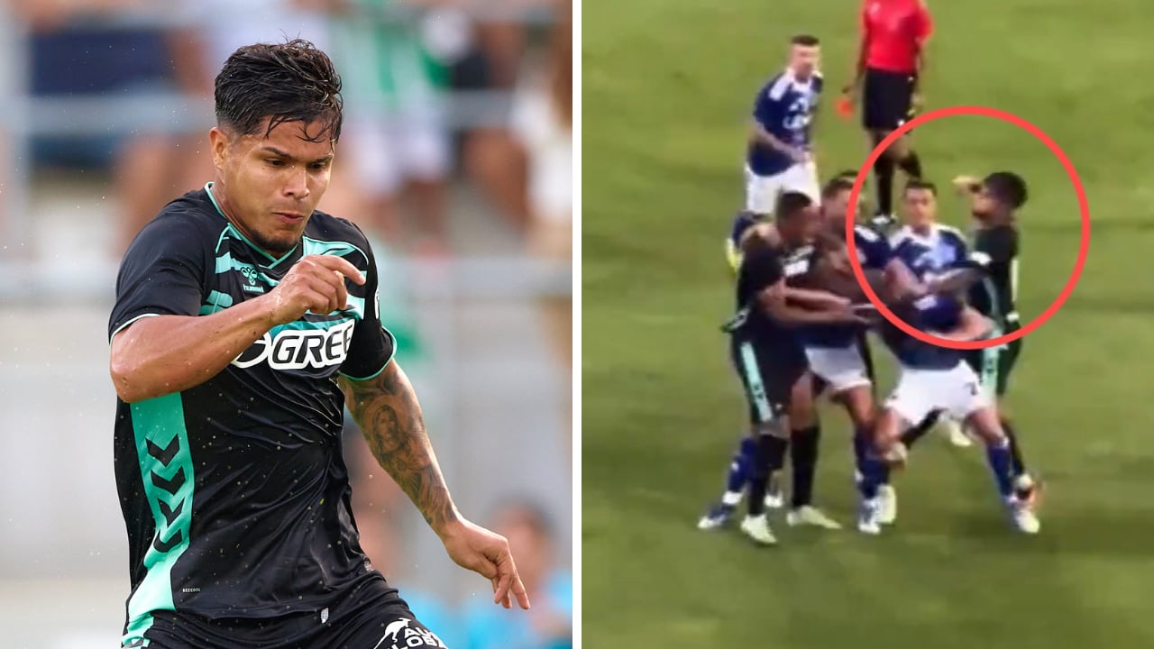 Cucho Hernández, a los puños en el amistoso Betis vs. Como.