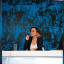 Jennifer Pedraza, representante estudiantil de la Universidad Nacional, durante una visita que hizo al edificio de SEMANA, en Bogotá