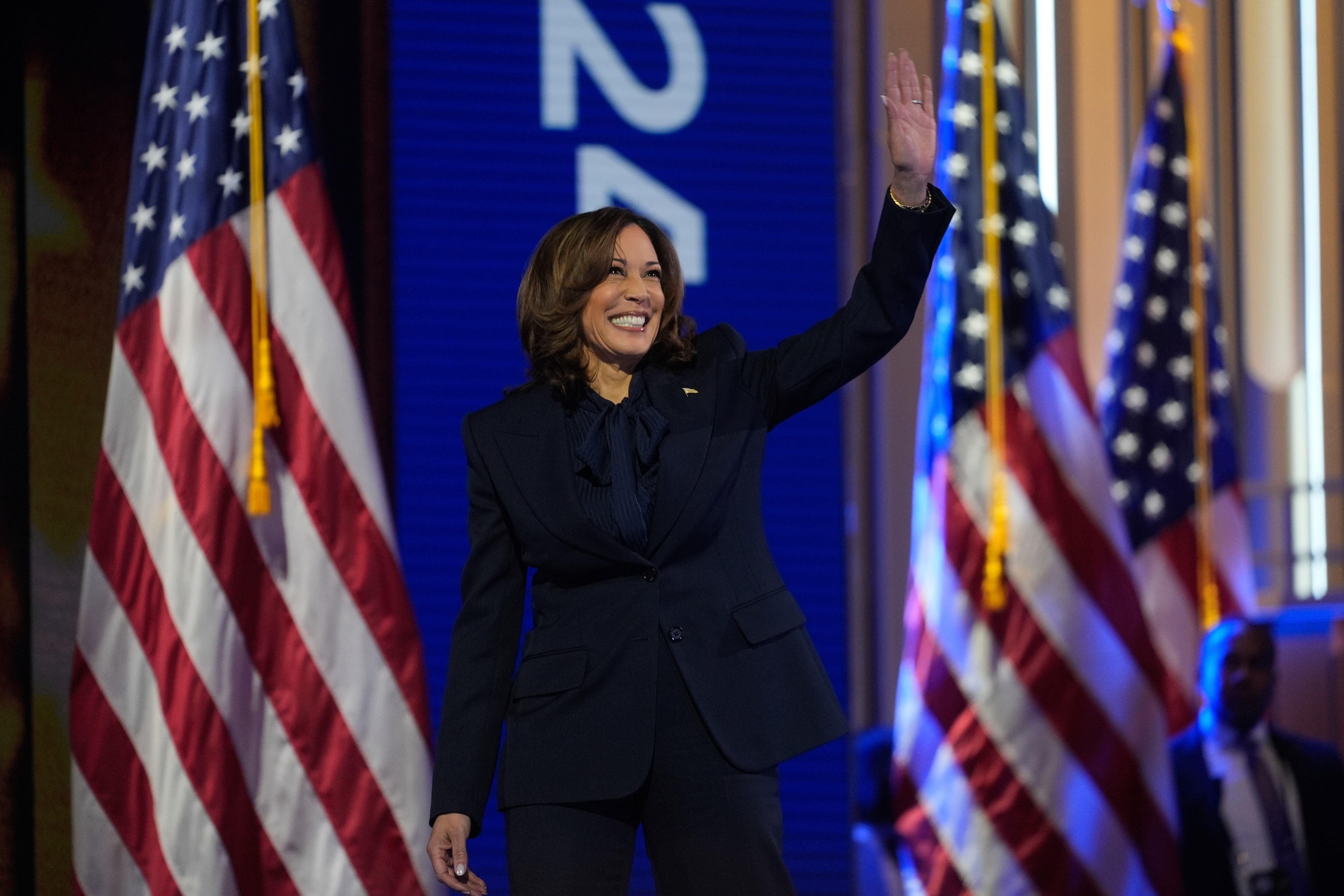 Kamala Harris en la convención demócrata.