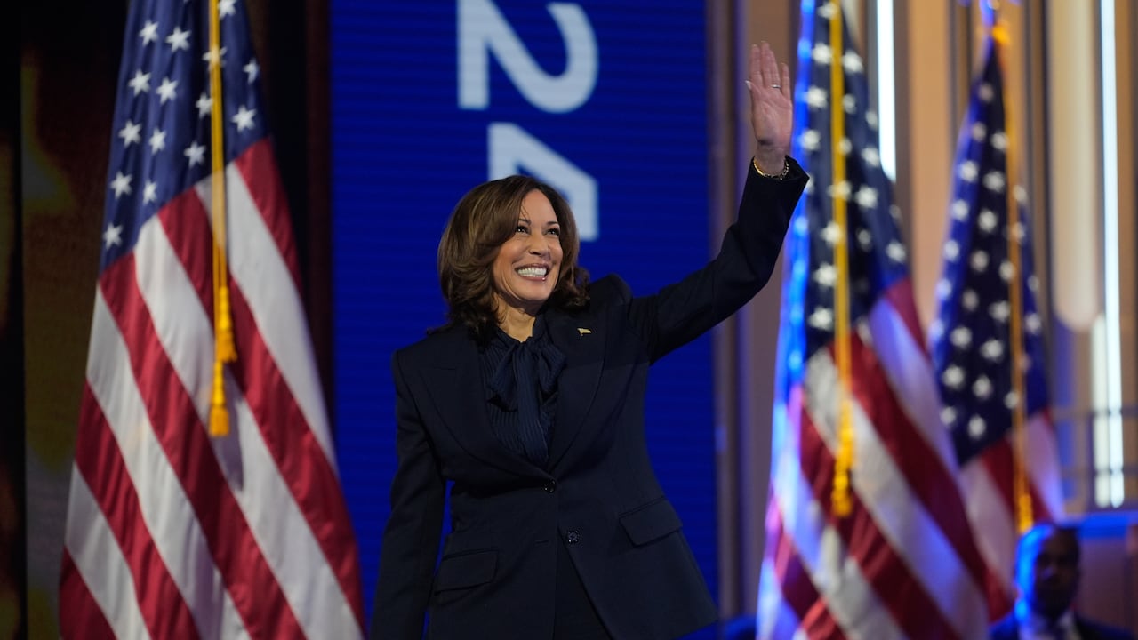 Kamala Harris en la convención demócrata.