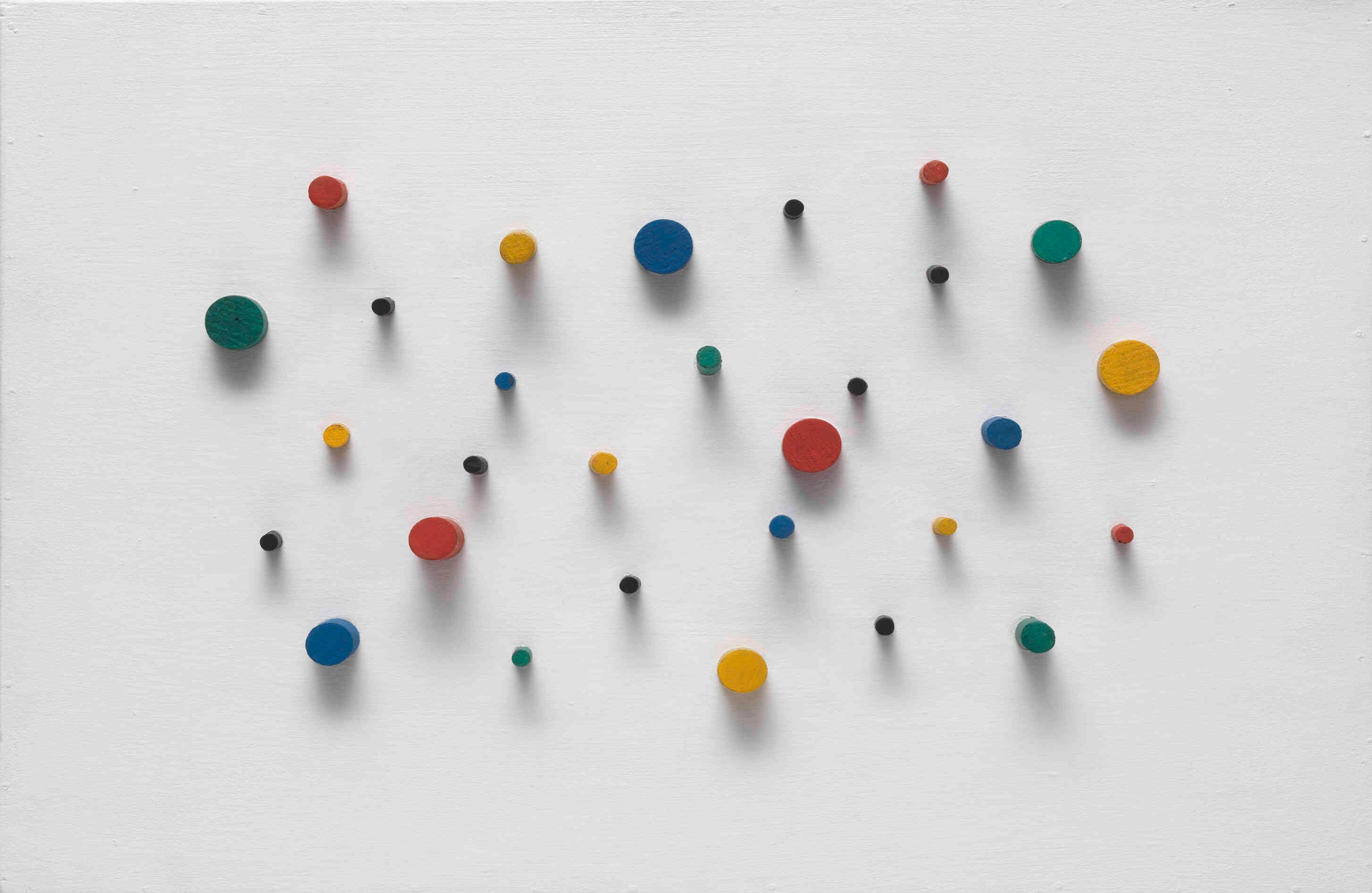 3.Carlos Cruz-Diez, (Venezuelan, born 1923). Project for an Exterior Wall. 1954-1965. Painted dowels and synthetic polymer paint on wood.