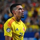Gesto de Daniel Muñoz luego de salir expulsado ante Uruguay por las semifinales de la Copa América.