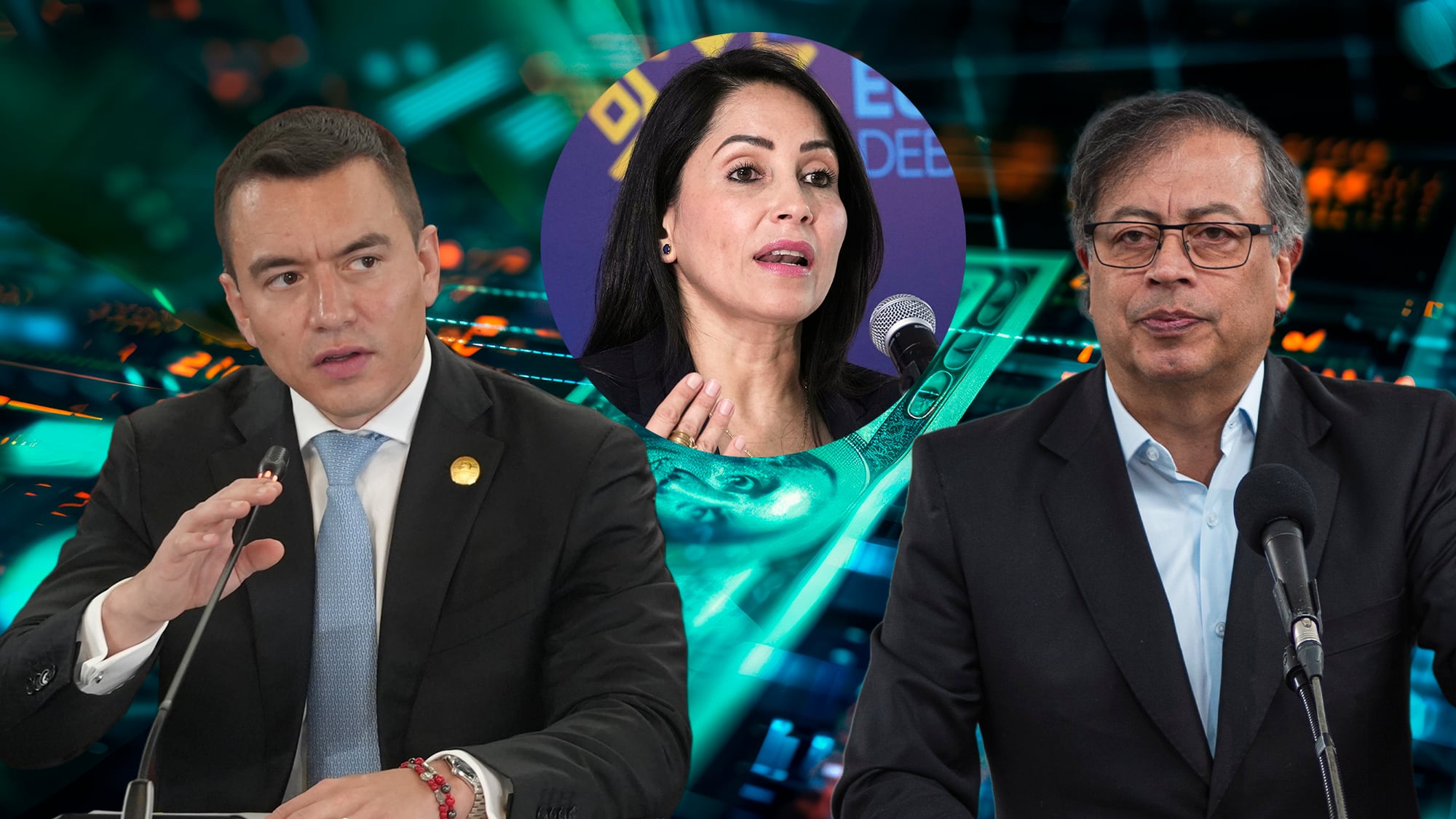 Daniel Noboa vincula a Gustavo Petro con red de lavado de activos tras captura de Luisa González en Ecuador