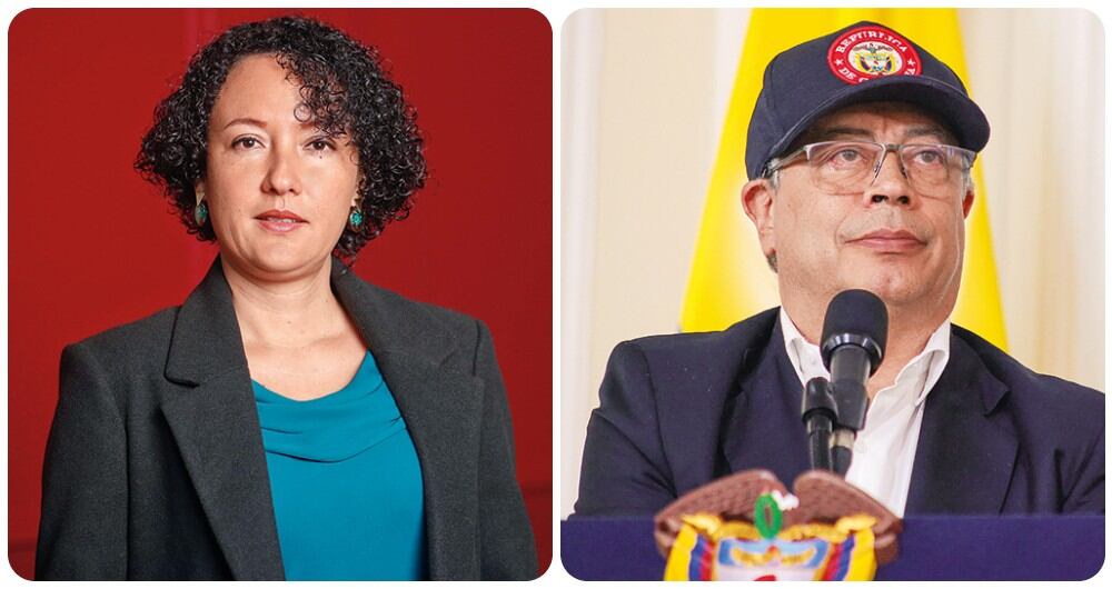 Isabel Zuleta, senadora del Pacto Histórico, y Gustavo Petro, presidente de Colombia.