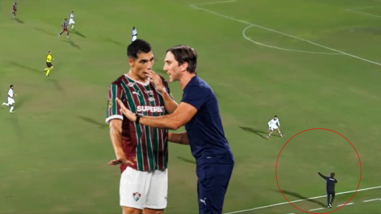 Kevin Serna y Luis Zubeldía, jugador y DT de Fluminense, respectivamente.