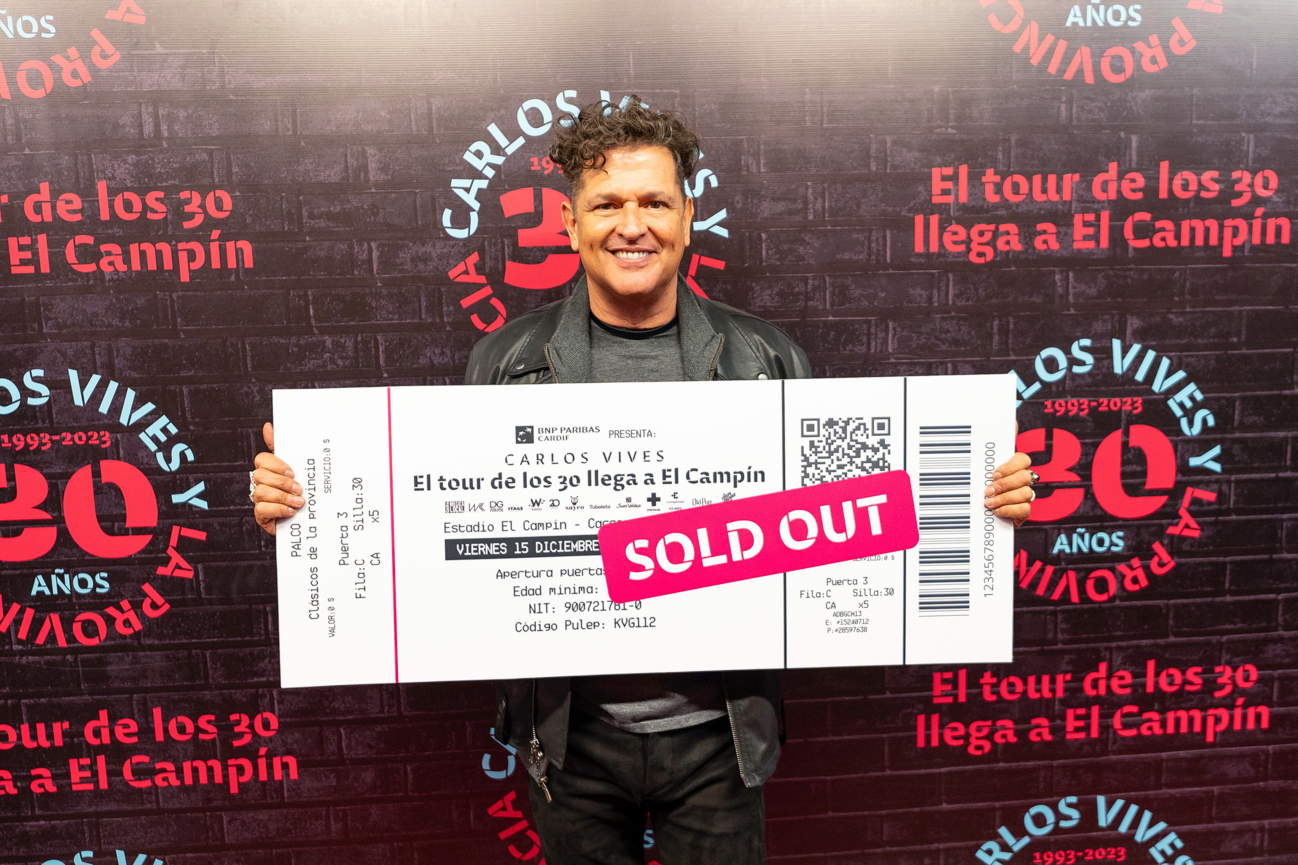 Carlos Vives agotó las entradas para su concierto en Bogotá la noche del viernes 15 de diciembre.