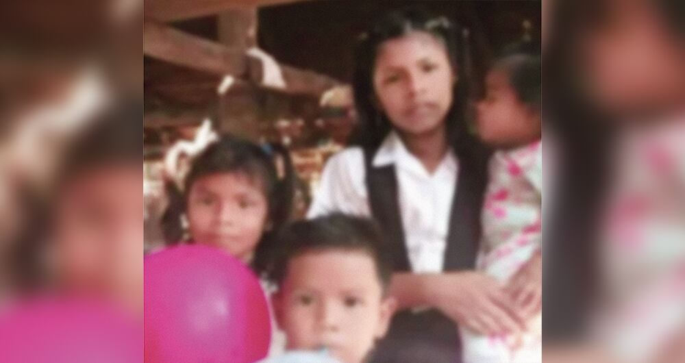   Lesly Jacobombaire Mucutuy, de 13 años; Soleiny Jacobombaire Mucutuy, de 9 años; Tien Noriel Ronoque Mucutuy, de 4 años; y la bebé de 11 meses, Cristin Neriman Ronoque.