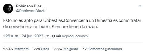 El actor hizo una publicación en su cuenta de Twitter.