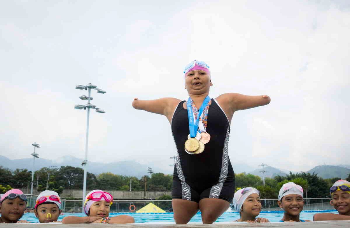 Ha sido subcampeona en 100m libre y campeona en 50m libre y 50m espalda en las Piscinas Panamericanas de Cali. Foto: Cristhian Agudelo/ Instituto Henry Agudelo