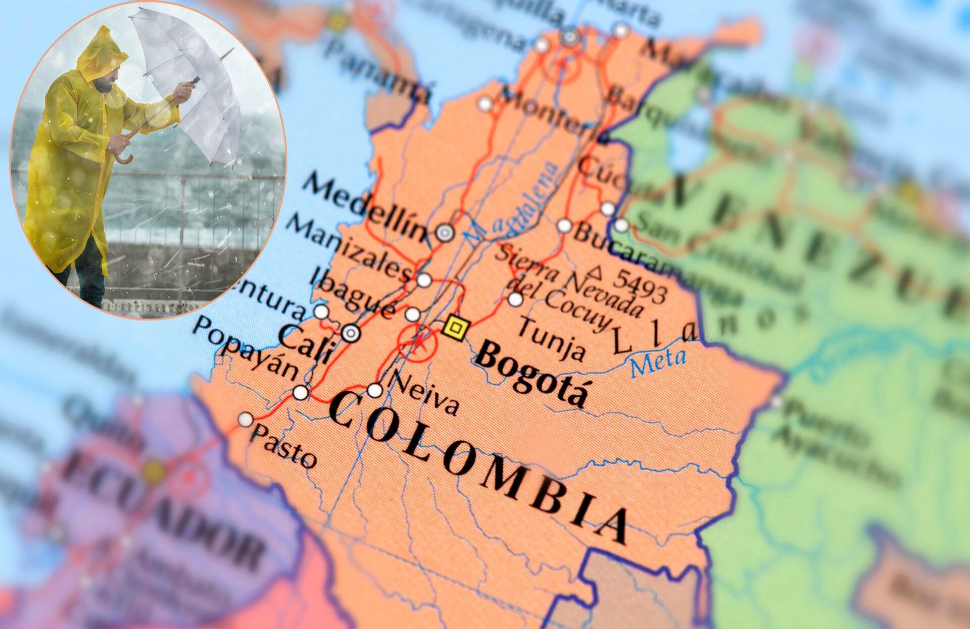 Imagen que indica que continuarán las lluvias en gran parte del territorio nacional.