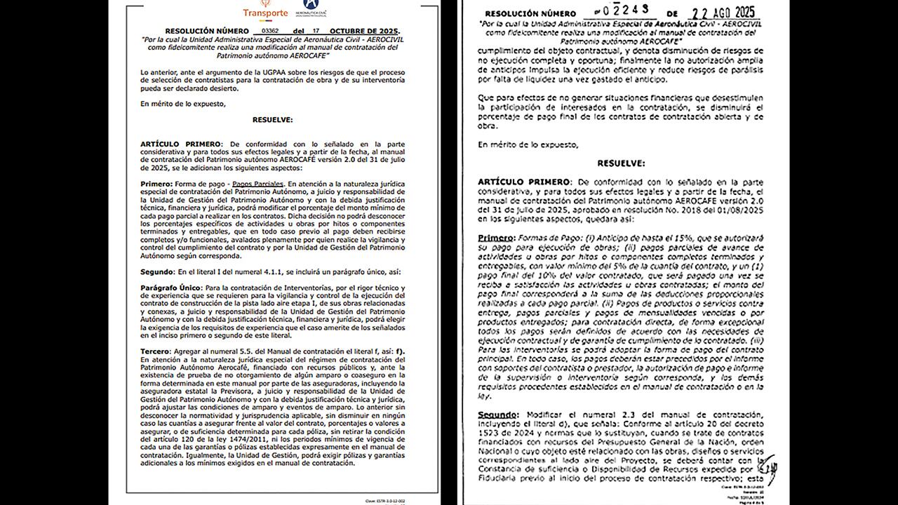 Más documentos sobre la licitación de Aerocafé.