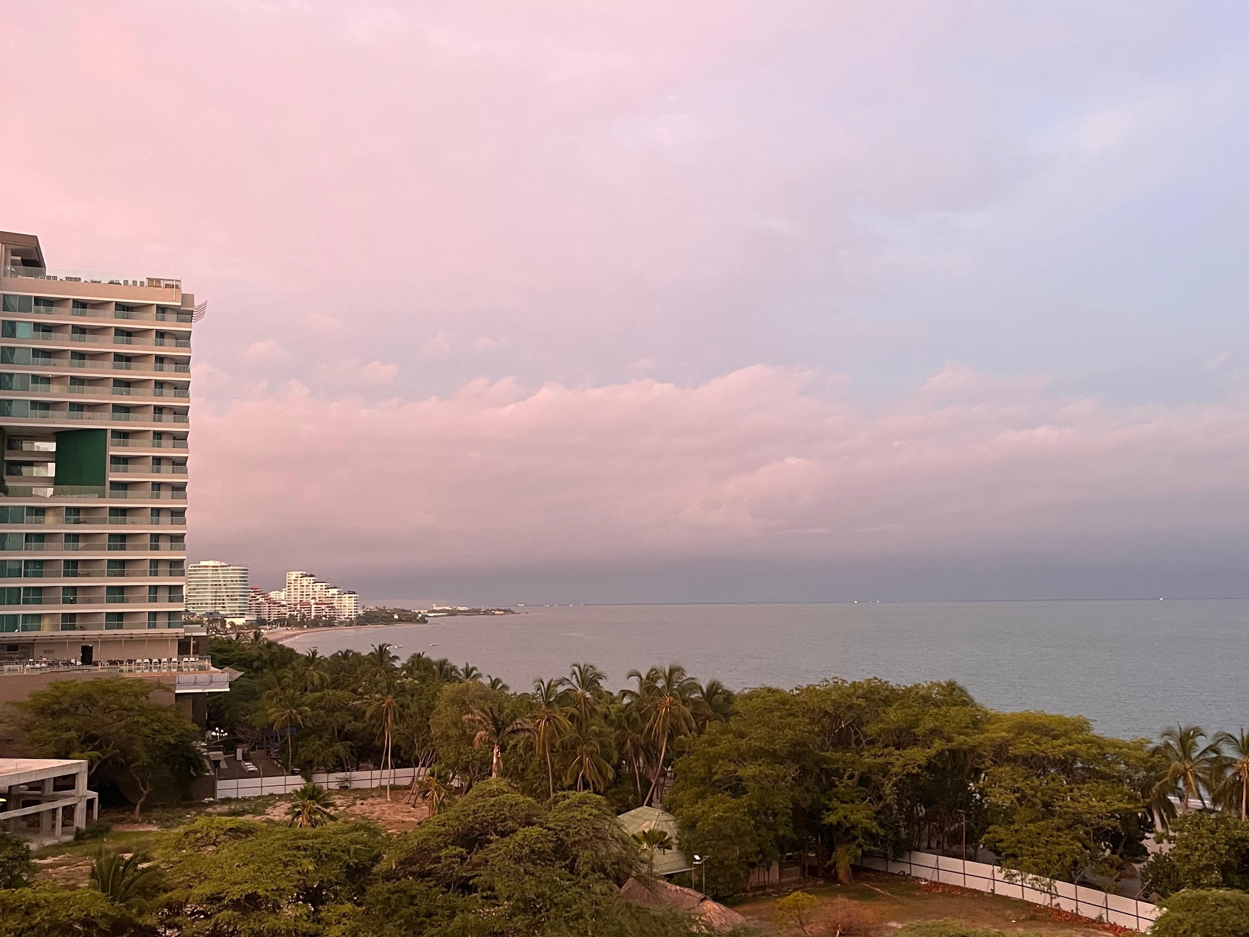 Vista a la playa Bello Horizonte, certificada con 'blue flag', en Santa Marta.