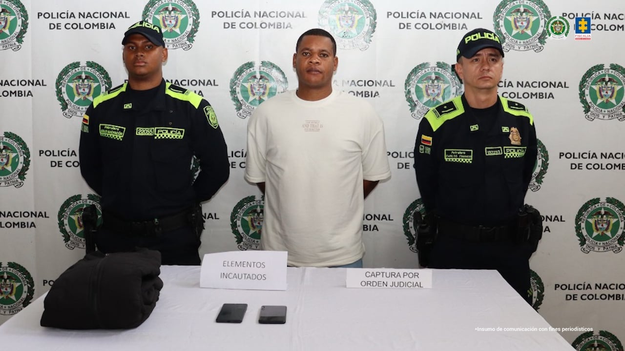 Homer Palacios Palacios, subintendente de la Policía capturado por un asesinato en Pueblorrico, Antioquia.