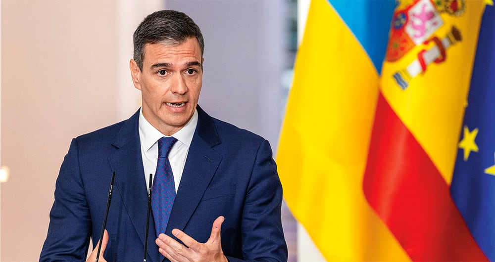 Pedro Sánchez dando una aclaración tras el reconocimiento del estado palestino.